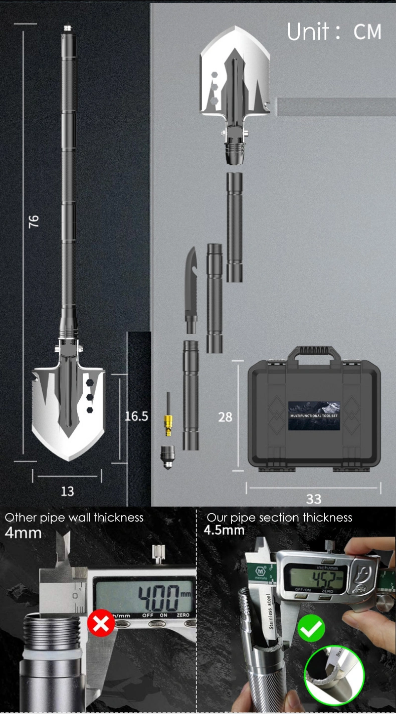 Outdoor Survival Shovel Emergency Tool Kit for Car Auto Emergency