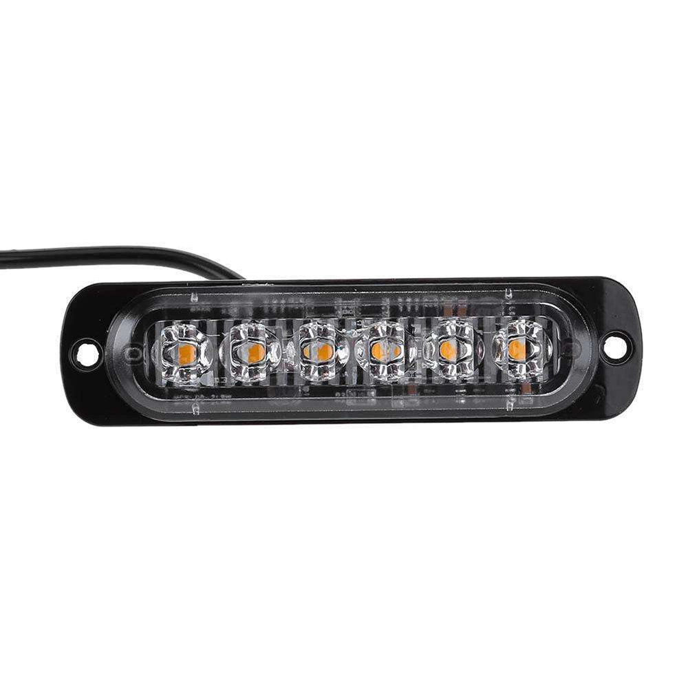 12V Tow Trucks Security Car Pickup Trucks Vans Trailers 6 LED Flush Mount Grill Grille Side Marker Emergency Strobe Light Kit Wyz13112