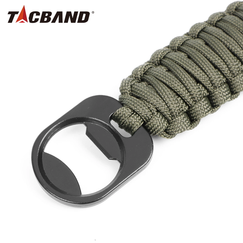 Tacband Braided Paracord Can Opener Carabiner Key Chain Outdoor Survival Kit