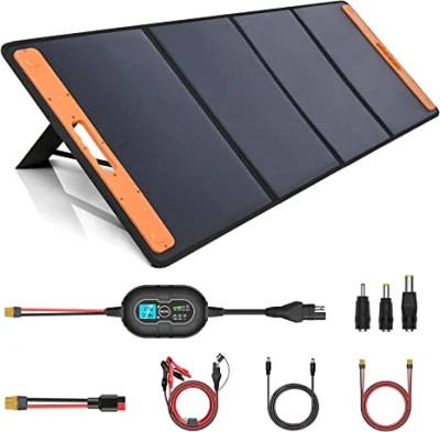 120 W umweltfreundliches Ladegerät für Camping, Wohnmobil, Autobatterie, USB/DC-Parallelanschlüsse, fixierbares, zusammenklappbares Solarpanel, tragbar, biegbar, Notfall-Solarpanel-Ladegerät-Set