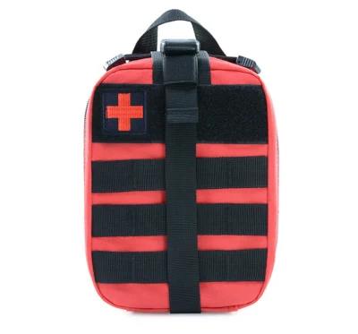 Erste-Hilfe-Tasche, abreißbare medizinische Tasche, Outdoor-Notfall-Überlebensset, Schnellverschluss-Design, inklusive Rot-Kreuz-Aufnäher